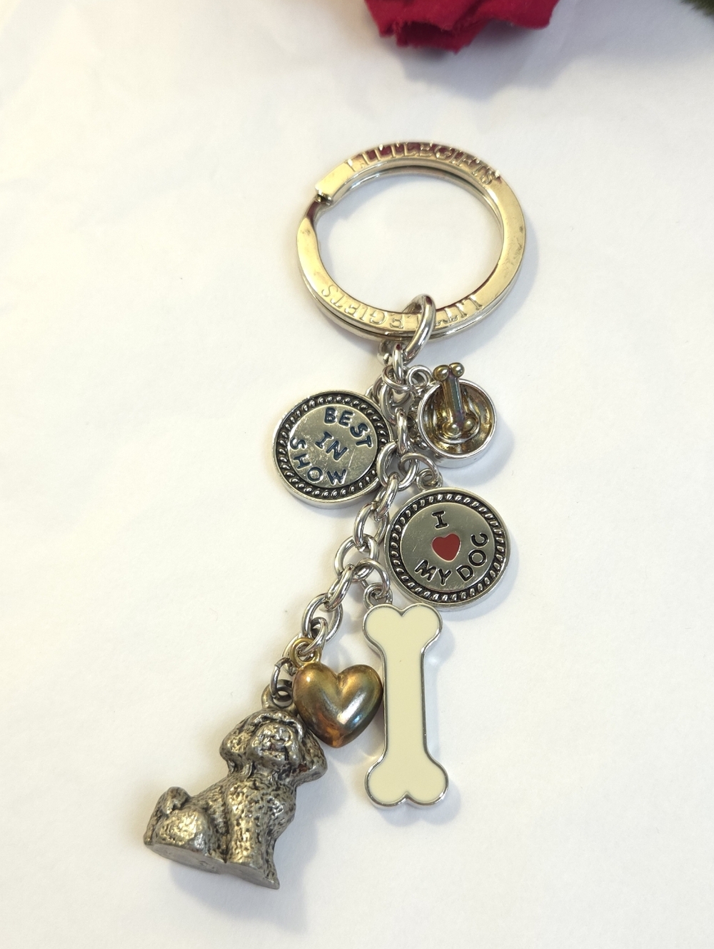 Little Gifts Dog Charm Key Chain I ♡ My Dog Dog Bone & Bowl Charms - Picture 5 of 9